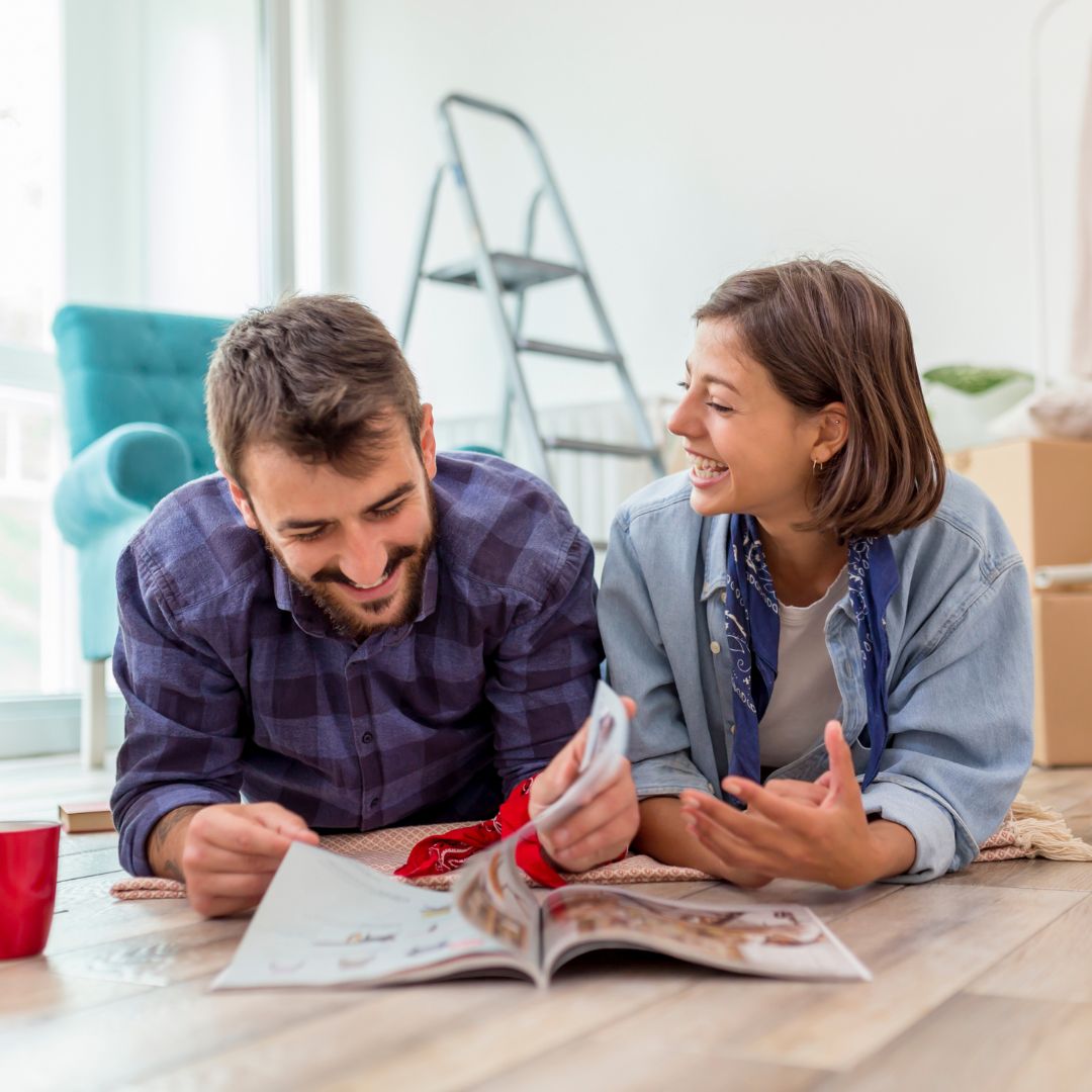 Two people planning apartment
