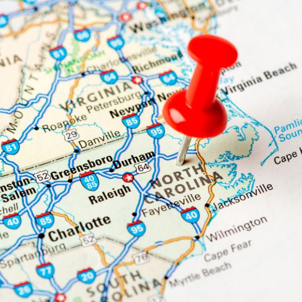 A map of north Carolina