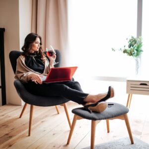 Woman in one-bedroom apartment