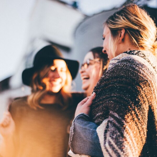 group of friends hanging out outside
